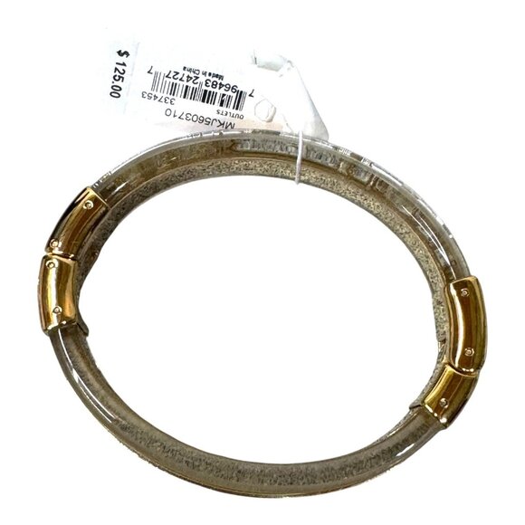 Michael Kors Gold-Tone & Clear Lucite Hinge Bracelet NEW with DEFECTS See Pics - Picture 7 of 9
